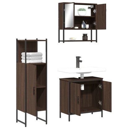 vidaXL Ensemble de meubles de salle de bain 3 pcs Chêne Marron Ingénierie du bois