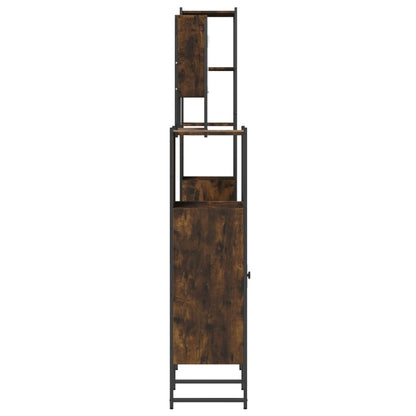 vidaXL Ensemble de meubles de salle de bain 4 pcs Chêne fumé en bois d'ingénierie