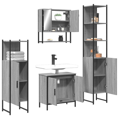 vidaXL Ensemble de meubles de salle de bain 4 pcs Gris Sonoma Aggloméré