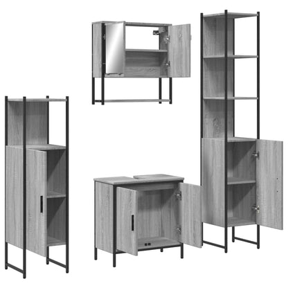 vidaXL Ensemble de meubles de salle de bain 4 pcs Gris Sonoma Aggloméré