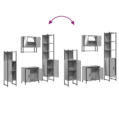 vidaXL Ensemble de meubles de salle de bain 4 pcs Gris Sonoma Aggloméré