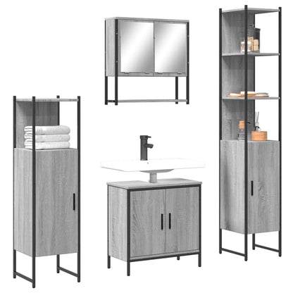 vidaXL Ensemble de meubles de salle de bain 4 pcs Gris Sonoma Aggloméré