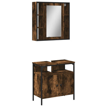vidaXL Ensemble de meubles de salle de bain 2 pcs Bois d'ingénierie Chêne fumé