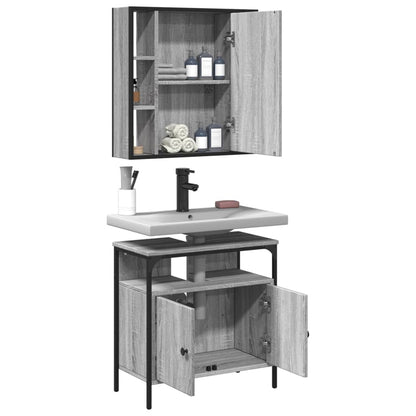 vidaXL Ensemble de meubles de salle de bain 2 pcs Gris Chêne Sonoma Aggloméré