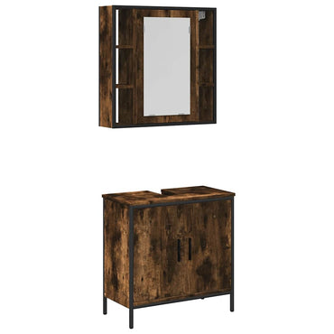 vidaXL Ensemble de meubles de salle de bain 2 pcs Bois d'ingénierie Chêne fumé