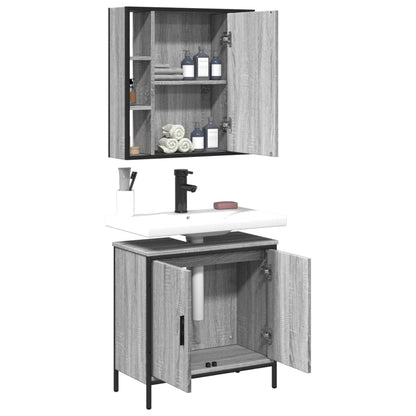 vidaXL Ensemble de meubles de salle de bain 2 pcs Gris Chêne Sonoma Aggloméré