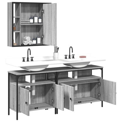 vidaXL Ensemble de meubles de salle de bain 3 pcs Gris Aggloméré Sonoma