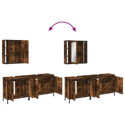 vidaXL Ensemble de meubles de salle de bain 3 pièces Chêne fumé Bois d'ingénierie