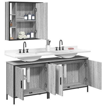 vidaXL Ensemble de meubles de salle de bain 3 pcs Gris Aggloméré Sonoma