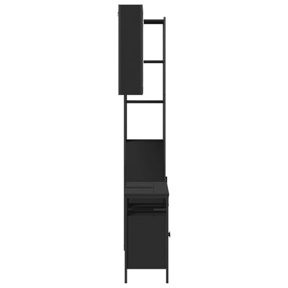 vidaXL Ensemble de meubles de salle de bain 3 pcs Noir Bois d'ingénierie