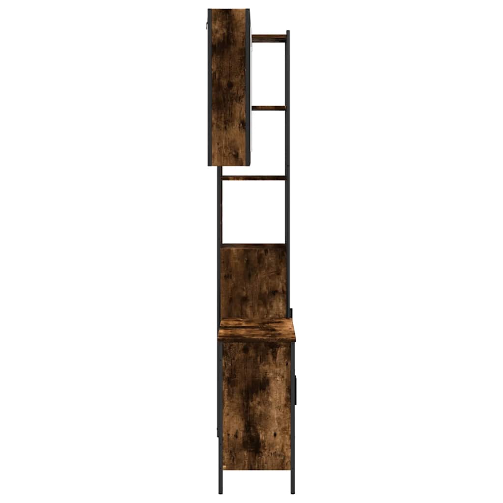 vidaXL Ensemble de meubles de salle de bain 3 pièces en bois d'ingénierie chêne fumé