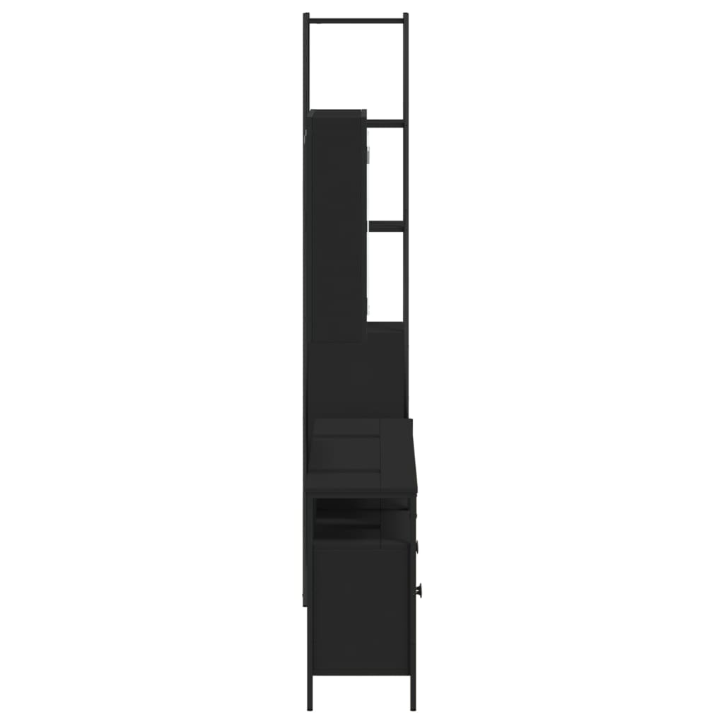 vidaXL Ensemble de meubles de salle de bain 4 pcs Noir Aggloméré