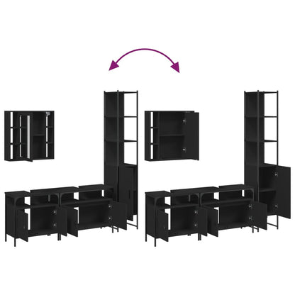 vidaXL Ensemble de meubles de salle de bain 4 pcs Noir Aggloméré