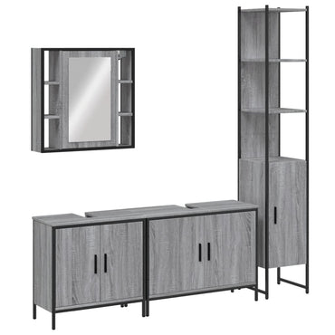 vidaXL Ensemble de meubles de salle de bain 4 pcs Gris Sonoma Aggloméré