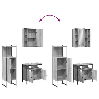 vidaXL Ensemble de meubles de salle de bain 3 pcs Gris Aggloméré Sonoma