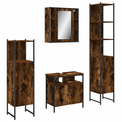 vidaXL Ensemble de meubles de salle de bain 4 pcs Chêne fumé en bois d'ingénierie