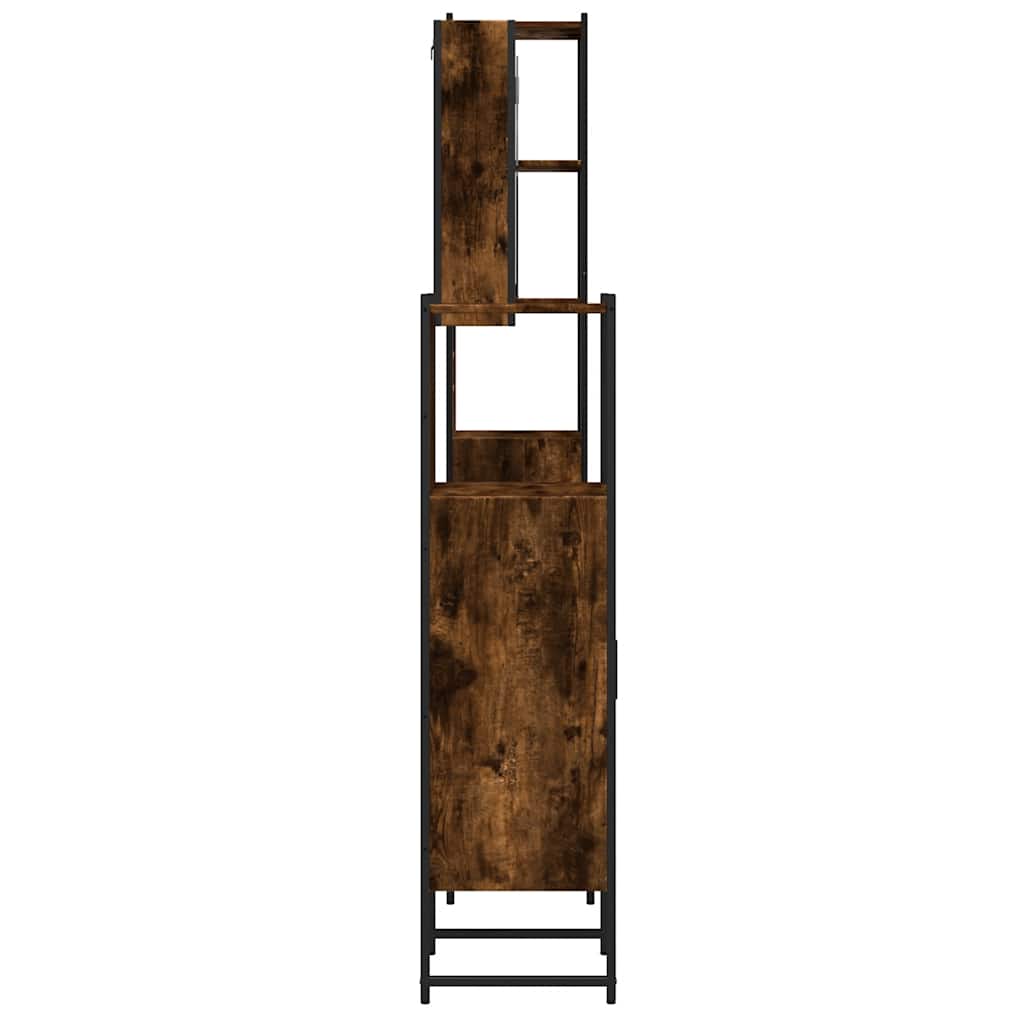 vidaXL Ensemble de meubles de salle de bain 4 pcs Chêne fumé en bois d'ingénierie