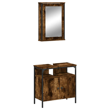 vidaXL Ensemble de meubles de salle de bain 2 pcs Bois d'ingénierie Chêne fumé