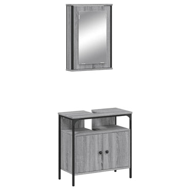 vidaXL Ensemble de meubles de salle de bain 2 pcs Gris Chêne Sonoma Aggloméré