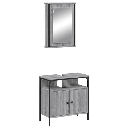 vidaXL Ensemble de meubles de salle de bain 2 pcs Gris Chêne Sonoma Aggloméré