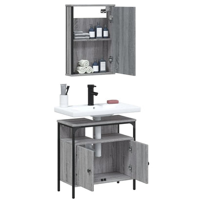 vidaXL Ensemble de meubles de salle de bain 2 pcs Gris Chêne Sonoma Aggloméré