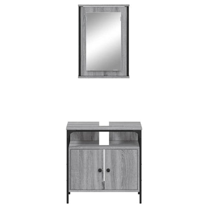 vidaXL Ensemble de meubles de salle de bain 2 pcs Gris Chêne Sonoma Aggloméré