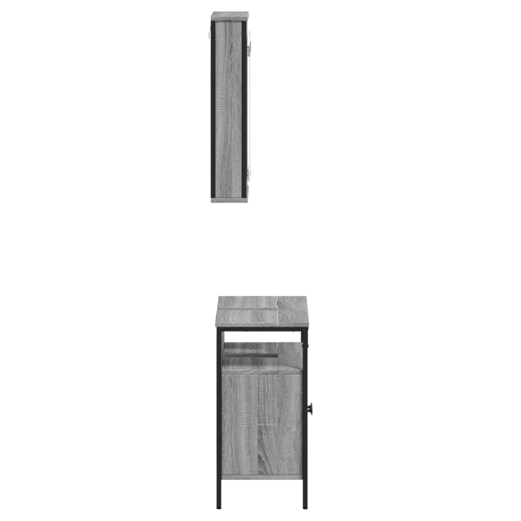 vidaXL Ensemble de meubles de salle de bain 2 pcs Gris Chêne Sonoma Aggloméré