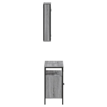 vidaXL Ensemble de meubles de salle de bain 2 pcs Gris Chêne Sonoma Aggloméré
