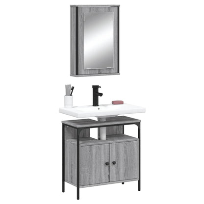 vidaXL Ensemble de meubles de salle de bain 2 pcs Gris Chêne Sonoma Aggloméré