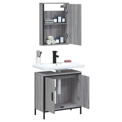 vidaXL Ensemble de meubles de salle de bain 2 pcs Gris Chêne Sonoma Aggloméré