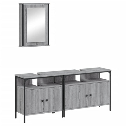 vidaXL Ensemble de meubles de salle de bain 3 pcs Gris Aggloméré Sonoma