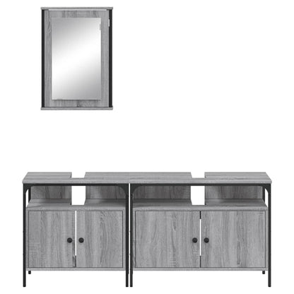 vidaXL Ensemble de meubles de salle de bain 3 pcs Gris Aggloméré Sonoma