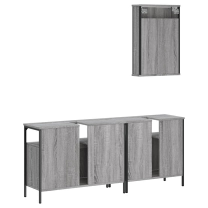 vidaXL Ensemble de meubles de salle de bain 3 pcs Gris Aggloméré Sonoma