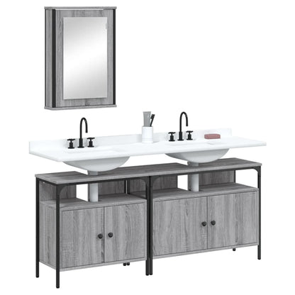 vidaXL Ensemble de meubles de salle de bain 3 pcs Gris Aggloméré Sonoma