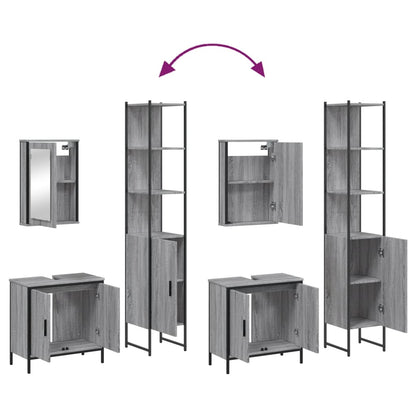 vidaXL Ensemble de meubles de salle de bain 3 pcs Gris Aggloméré Sonoma