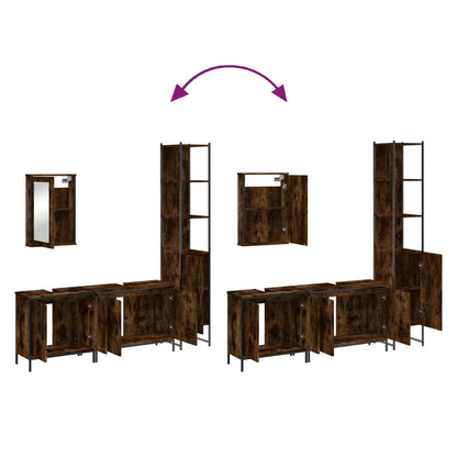 vidaXL Ensemble de meubles de salle de bain 4 pcs Chêne fumé en bois d'ingénierie