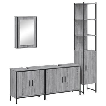 vidaXL Ensemble de meubles de salle de bain 4 pcs Gris Sonoma Aggloméré