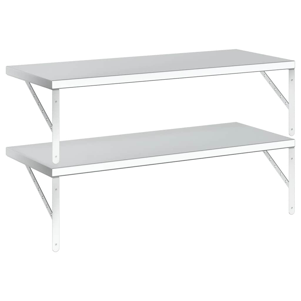 vidaXL Wandregale 2 Stk. 100x40 cm Silbern Edelstahl