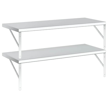 vidaXL Wandregale 2 Stk. 100x40 cm Silbern Edelstahl