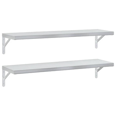 vidaXL Wandregale 2 Stk. 100x30 cm Silbern Edelstahl