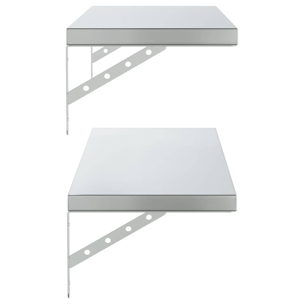 vidaXL Wandregale 2 Stk. 100x30 cm Silbern Edelstahl