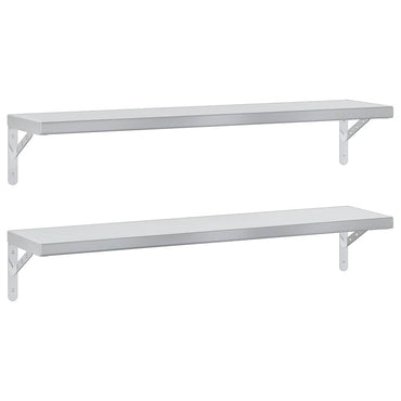 vidaXL Étagères murales 2 pcs 100x23,5 cm Argent Acier inoxydable