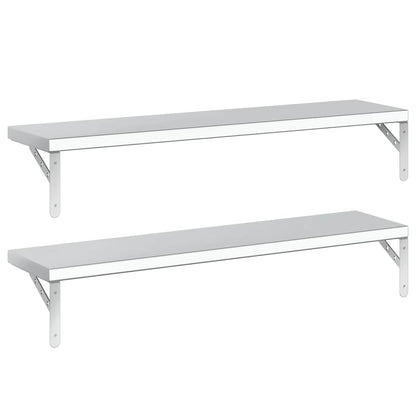 vidaXL Wandregale 2 Stk. 100x23,5 cm Silbern Edelstahl