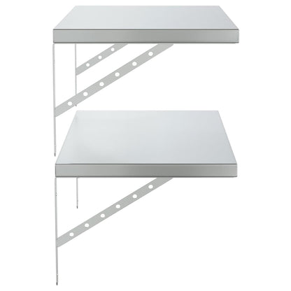 vidaXL Wandregale 2 Stk. 75x40 cm Silbern Edelstahl