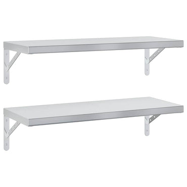 vidaXL Étagères murales 2 pcs 75x30 cm Argenté Acier inoxydable