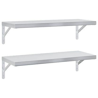 vidaXL Étagères murales 2 pcs 75x30 cm Argenté Acier inoxydable