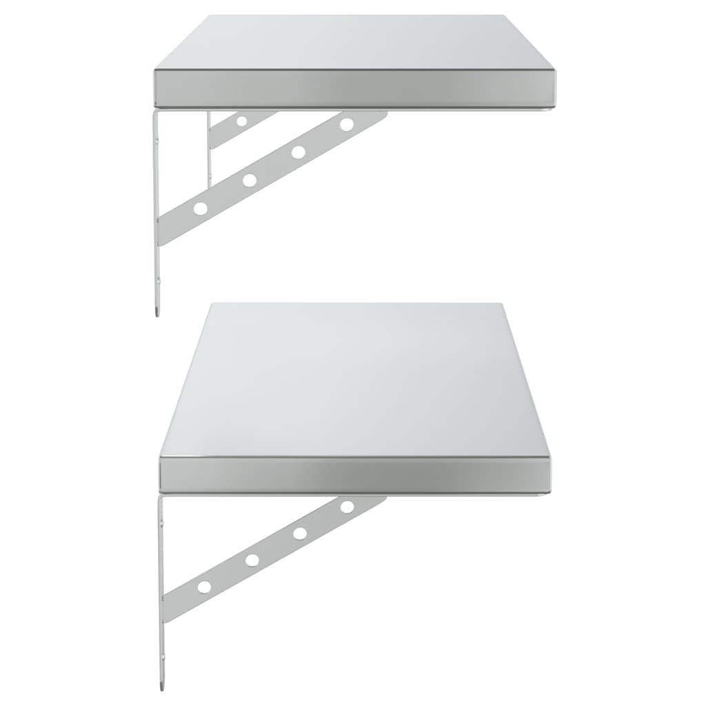 vidaXL Étagères murales 2 pcs 75x30 cm Argenté Acier inoxydable
