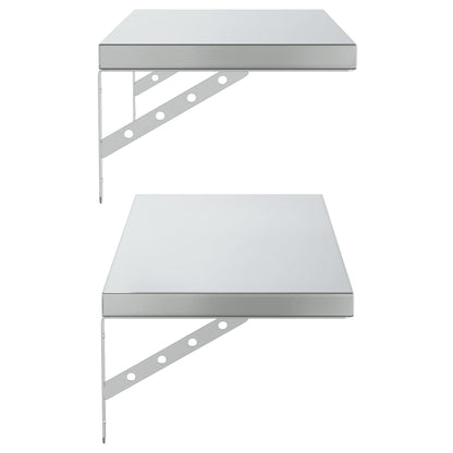 vidaXL Étagères murales 2 pcs 75x30 cm Argenté Acier inoxydable