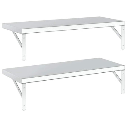 vidaXL Étagères murales 2 pcs 75x30 cm Argenté Acier inoxydable