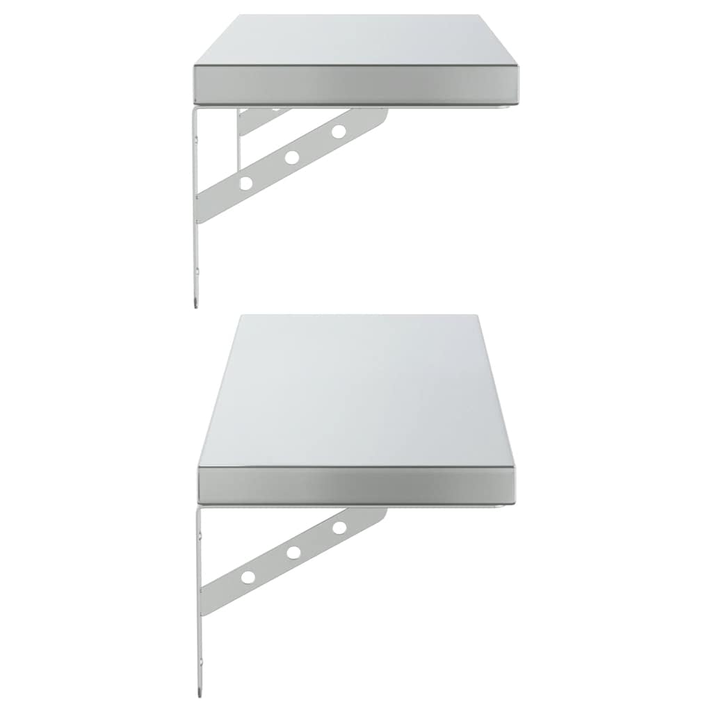 vidaXL Wandregale 2 Stk. 75x23,5 cm Silbern Edelstahl